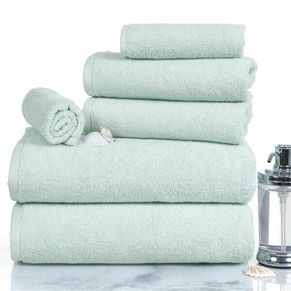 Lavish Home Lavish Home  6 Piece Cotton Towel Set, Seafoam, 6PK 67-0017-SF